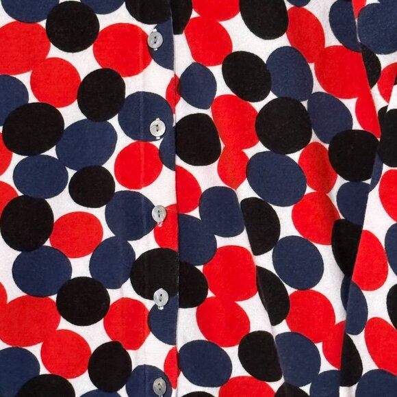 Circle Sweater Round Neck Long Sleeves Button Cardigan Red Black Blue Large - Picture 2 of 5